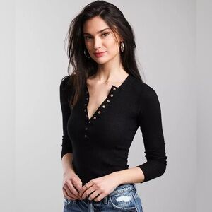 Free People Intimately One of the Girls Henley | S | Black